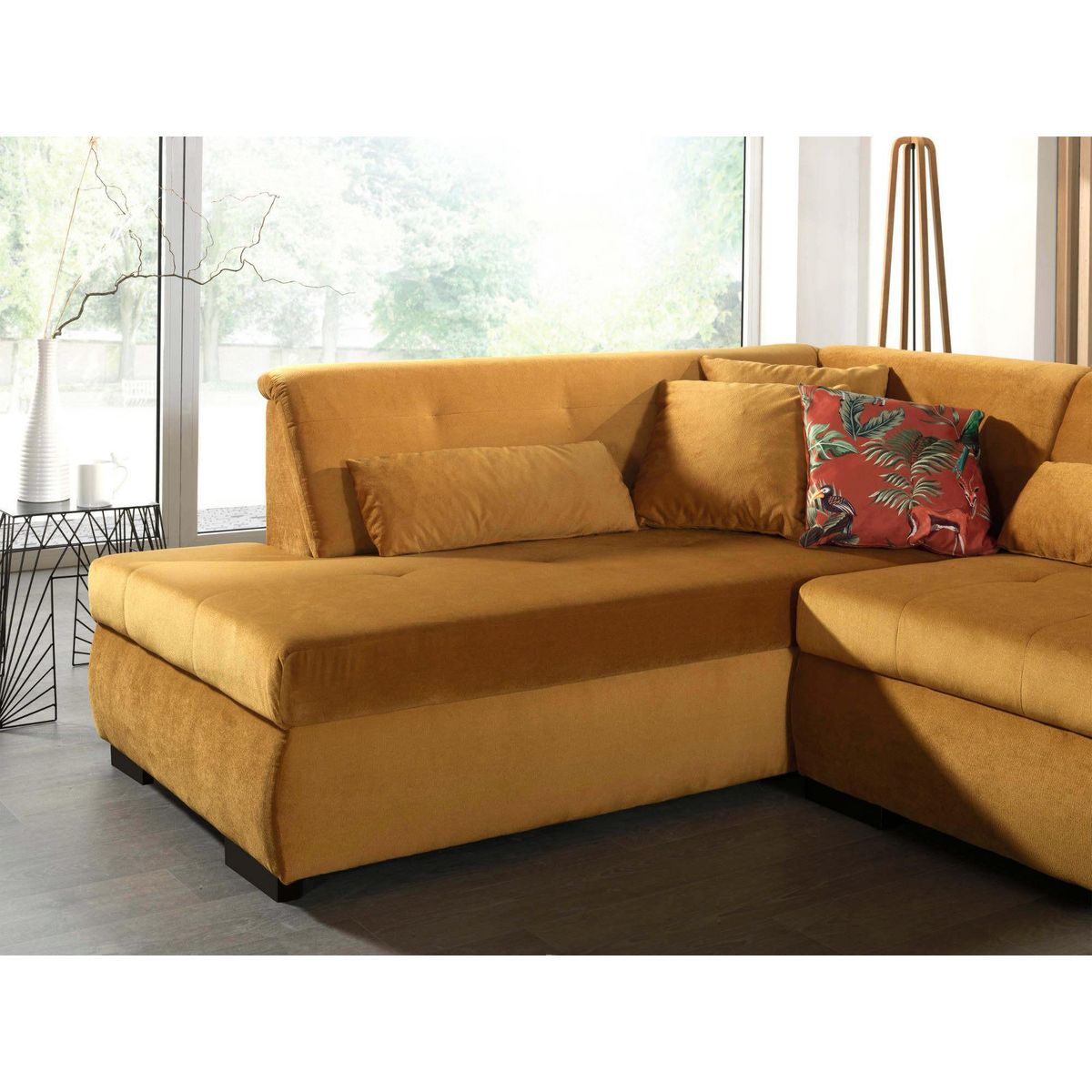 LISA DESIGN Vermont - canapé panoramique d'angle gauche - 7 places - xxl - en velours