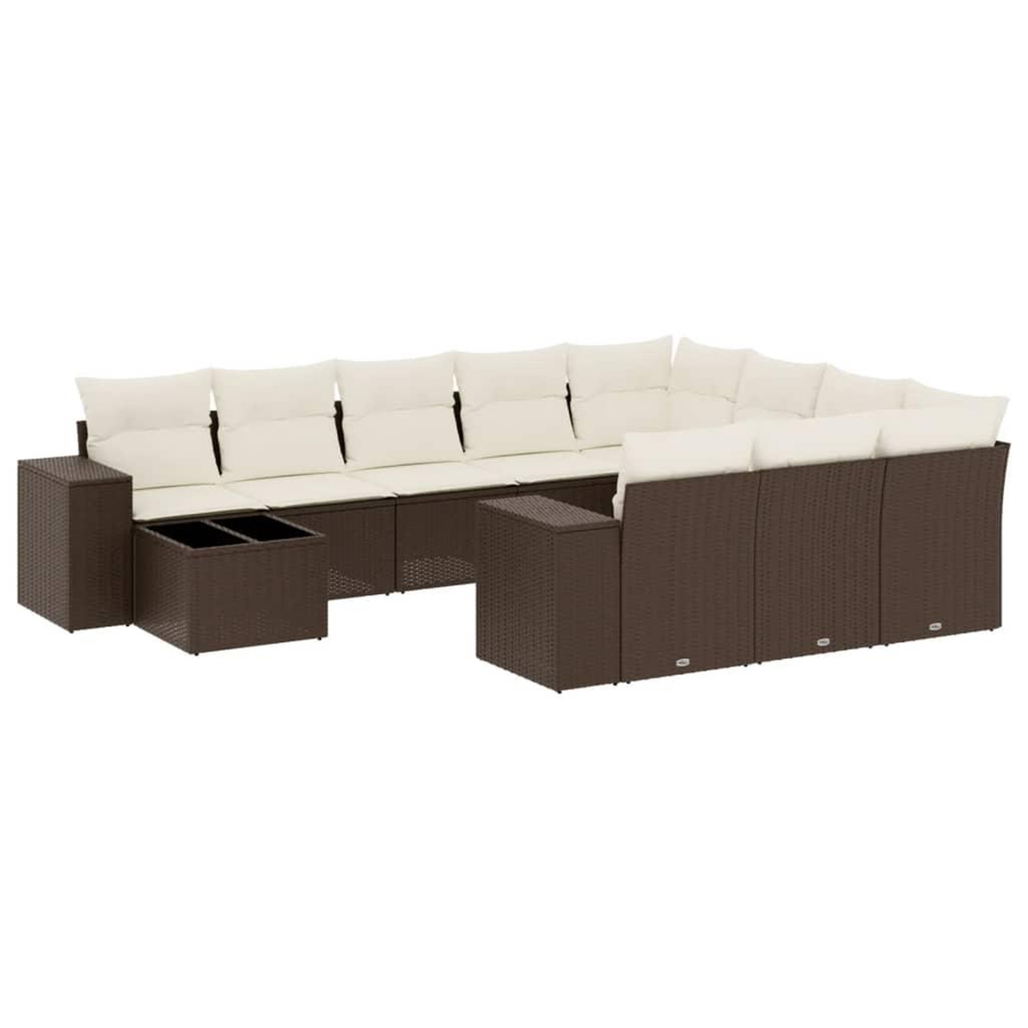 Voir la diapositive 2 : VIDAXL Salon de jardin et coussins 11 pcs marron resine tressee