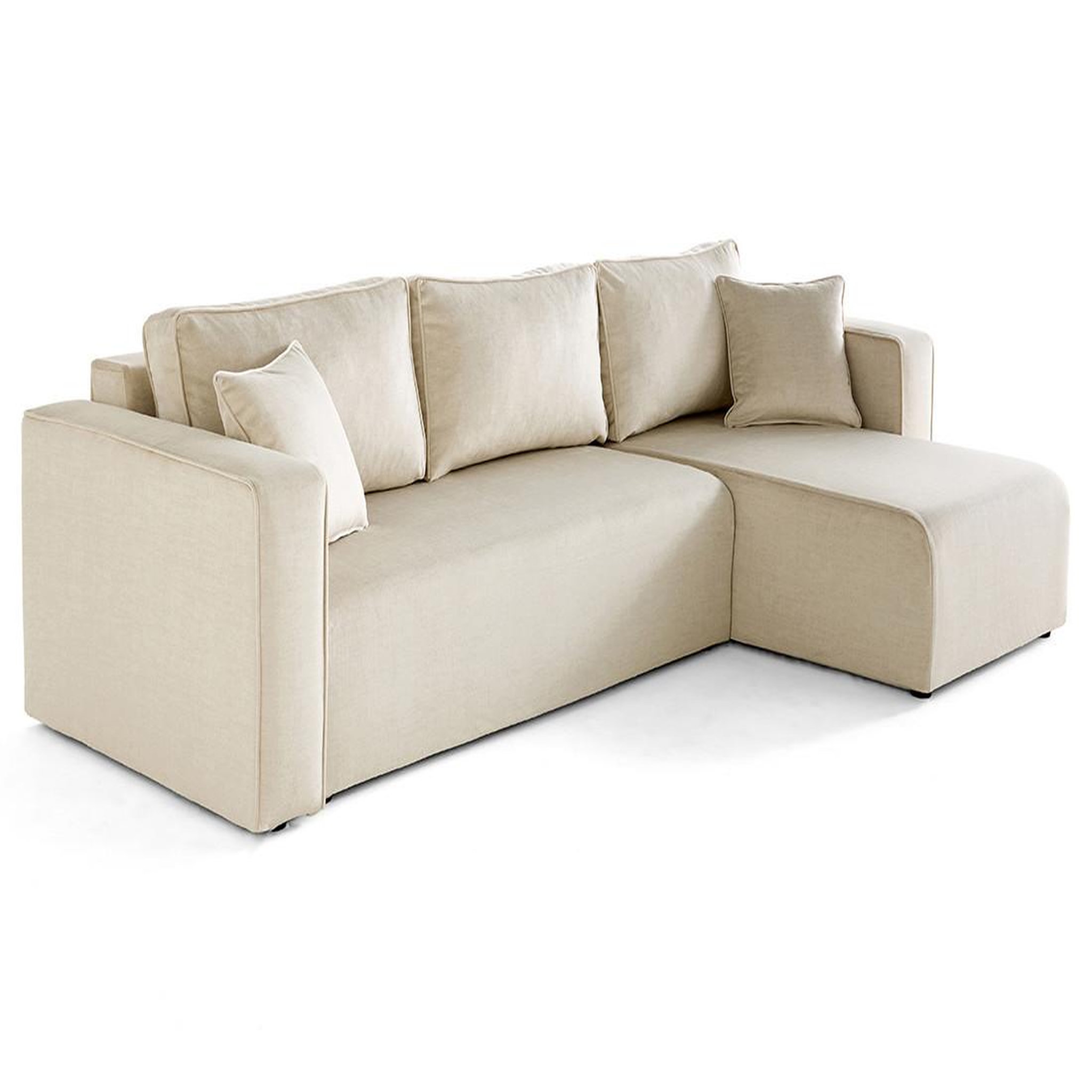 Voir la diapositive 3 : BEST MOBILIER Topaze - canapé d'angle déhoussable réversible 4 places en velours