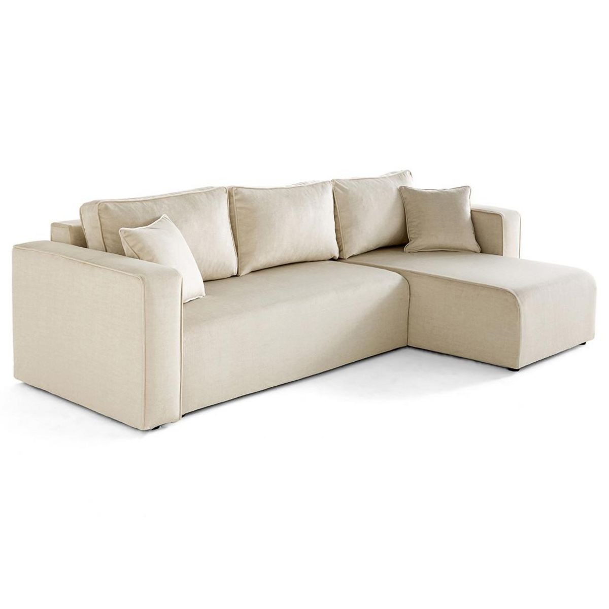 BEST MOBILIER Topaze - canapé d'angle déhoussable réversible 4 places en velours