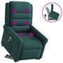 Voir la diapositive 1 : VIDAXL Fauteuil inclinable de massage Vert fonce Tissu
