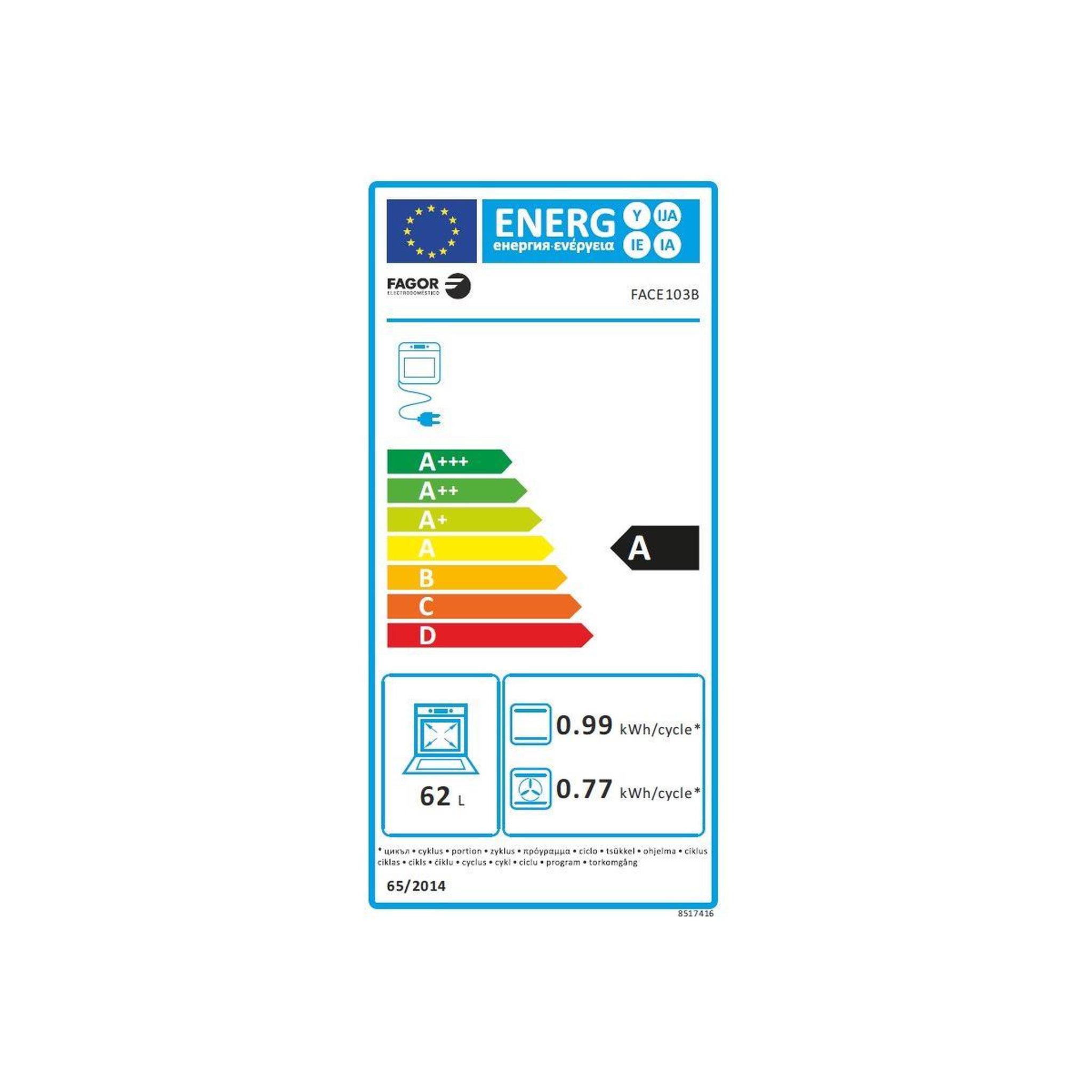 Voir la diapositive 6 : Fagor Cuisinière électrique FACE103B