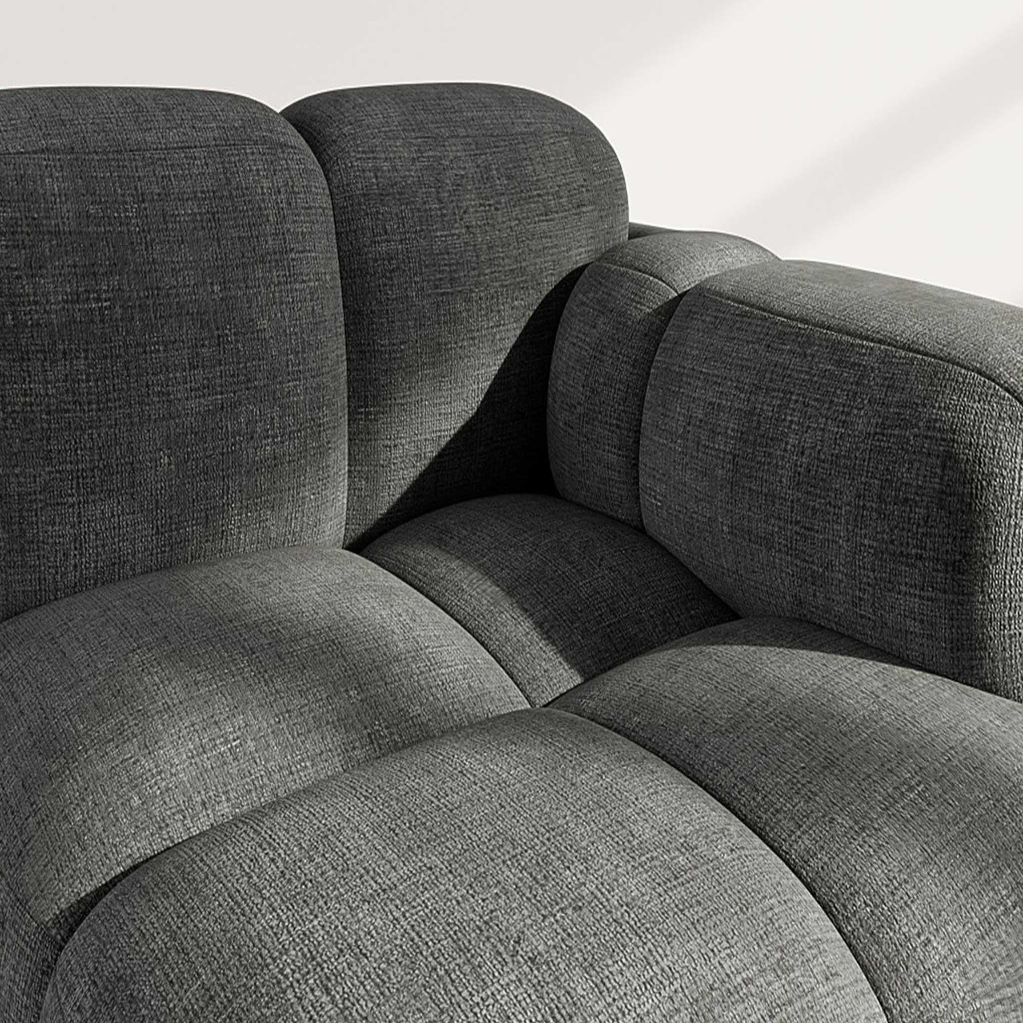 Voir la diapositive 3 : BEST MOBILIER Grace - module d'assise droit en velours texturé