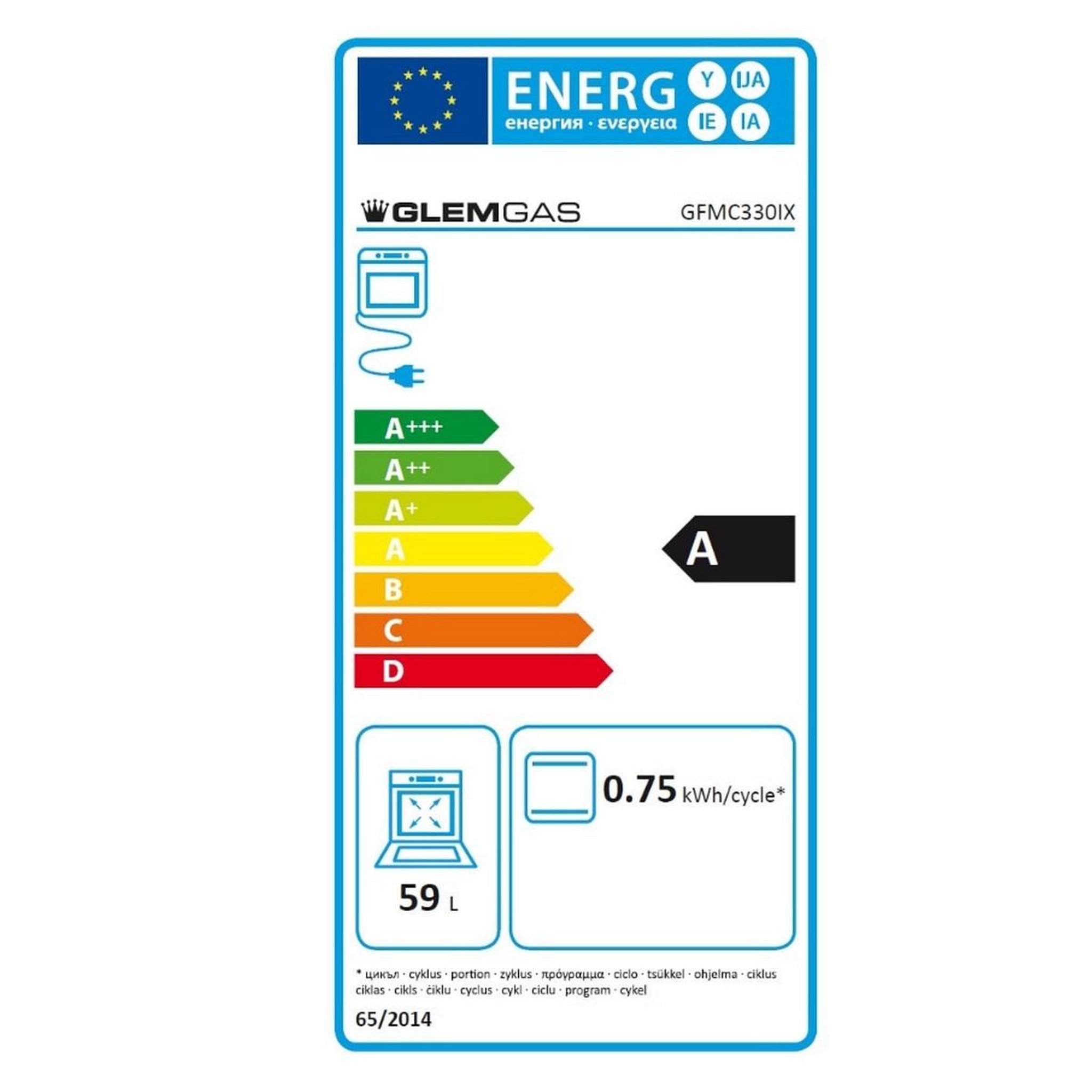Voir la diapositive 2 : Glem Four intégrable 59l 60cm catalyse inox - gfmc330ix