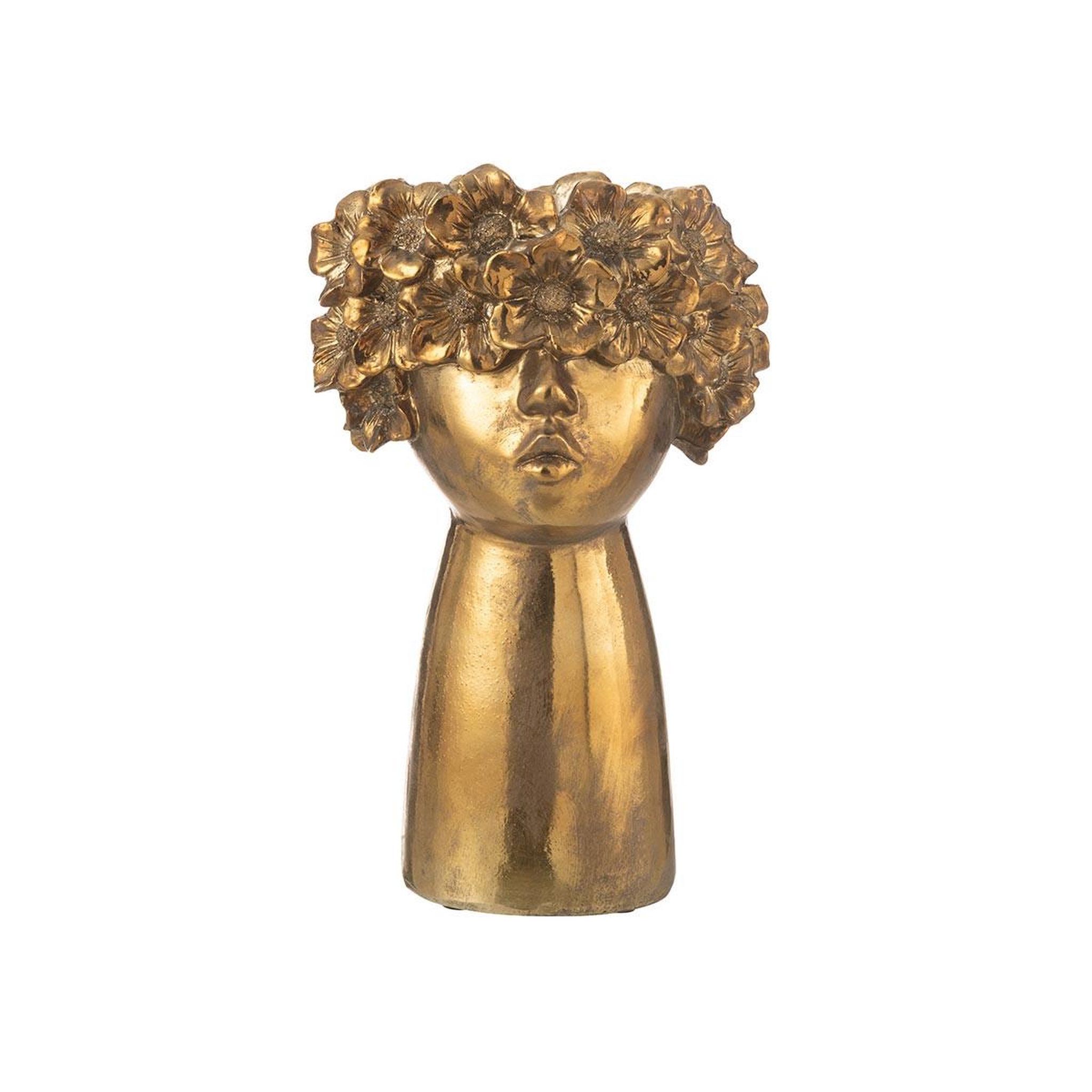 Voir la diapositive 3 : J-LINE Cache-Pot Design Visage  Nebu  35cm Or