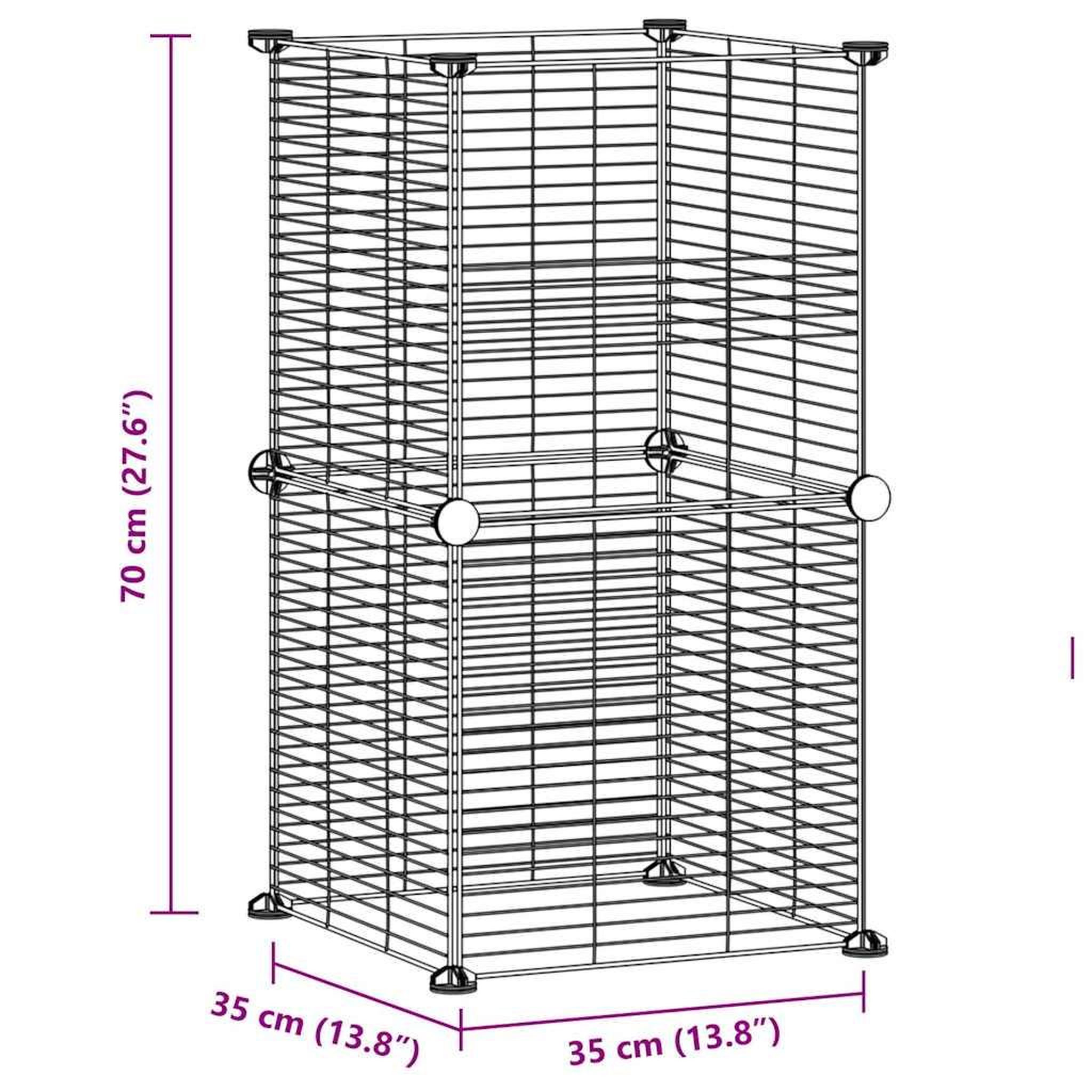 Voir la diapositive 4 : VIDAXL Cage animaux de compagnie a 8 panneaux Noir 35x35 cm Acier