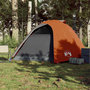 Voir la diapositive 3 : VIDAXL Tente de camping a dome 4 personnes gris et orange impermeable