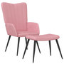 Voir la diapositive 2 : VIDAXL Chaise de relaxation avec tabouret Rose Velours