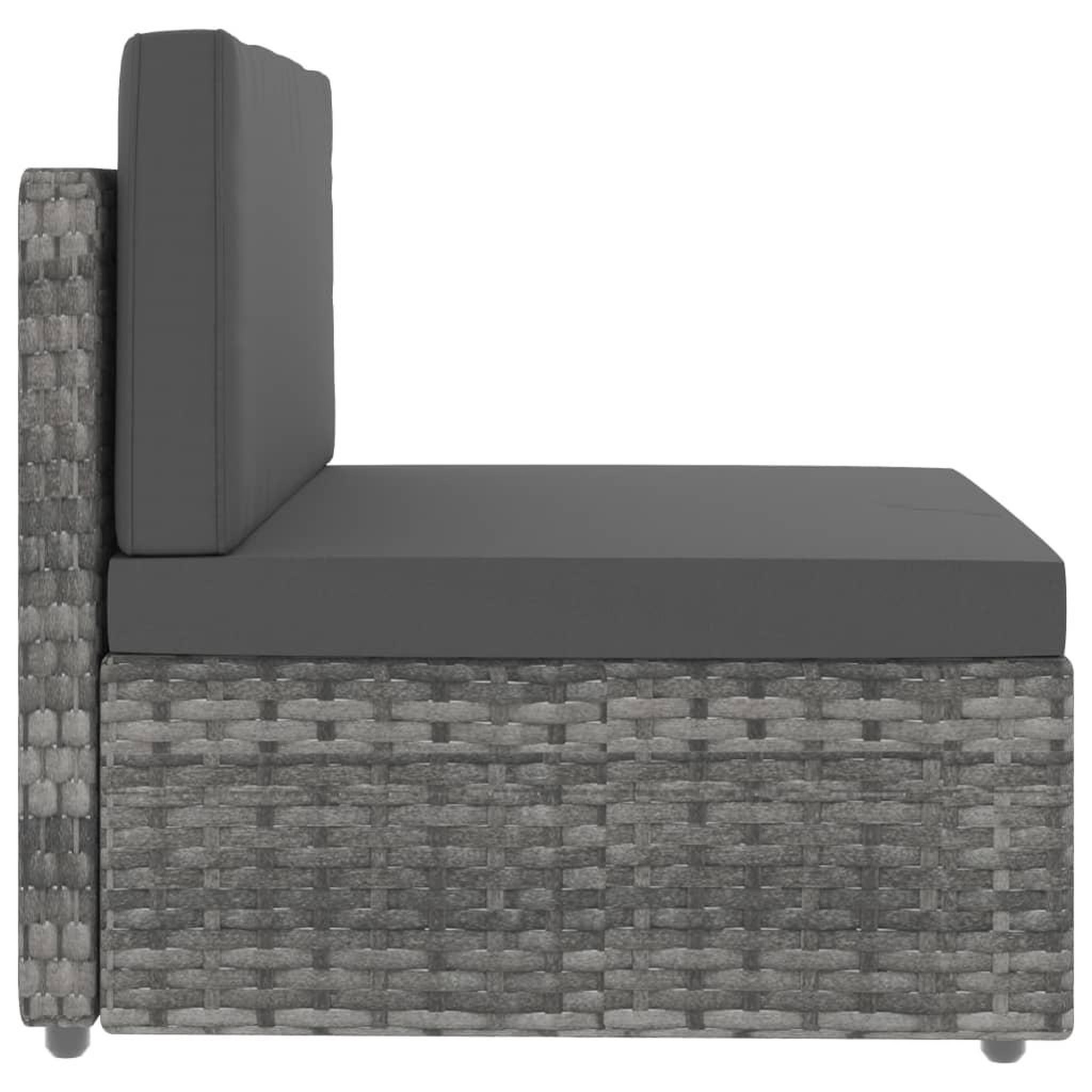 Voir la diapositive 5 : VIDAXL Salon de jardin 4 pcs Resine tressee Gris