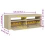 Voir la diapositive 6 : VIDAXL Meuble TV avec lumieres LED chene sonoma 120x35x40 cm