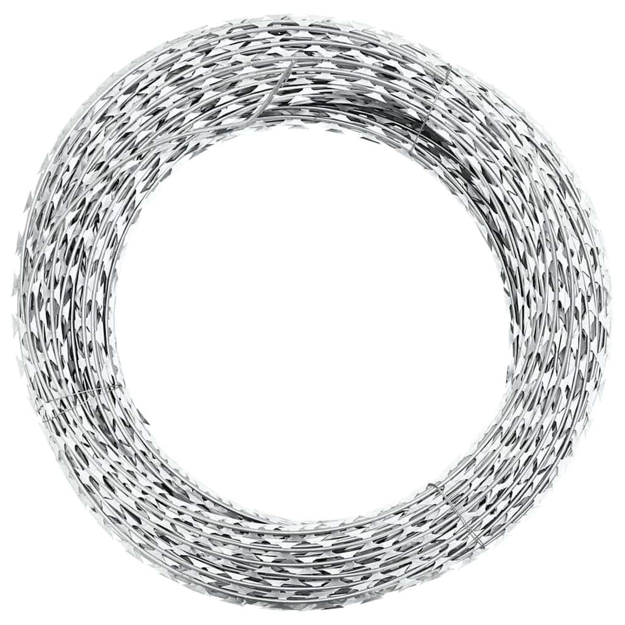 VIDAXL Fil de fer barbele rouleau helicoïdal acier galvanise 60 m