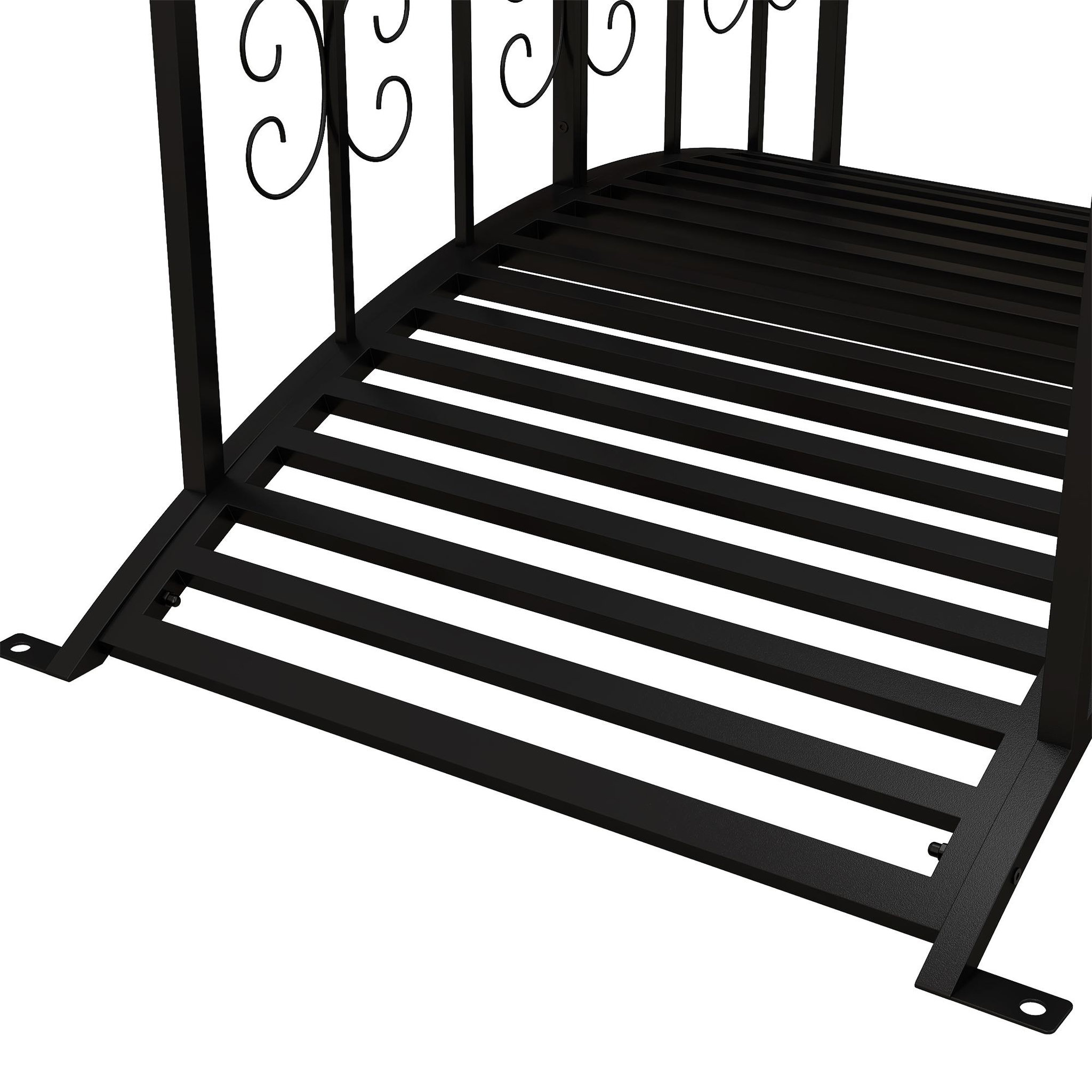 Voir la diapositive 4 : OUTSUNNY Pont de jardin métal noir style antique garde-corps latéraux max. 120 Kg