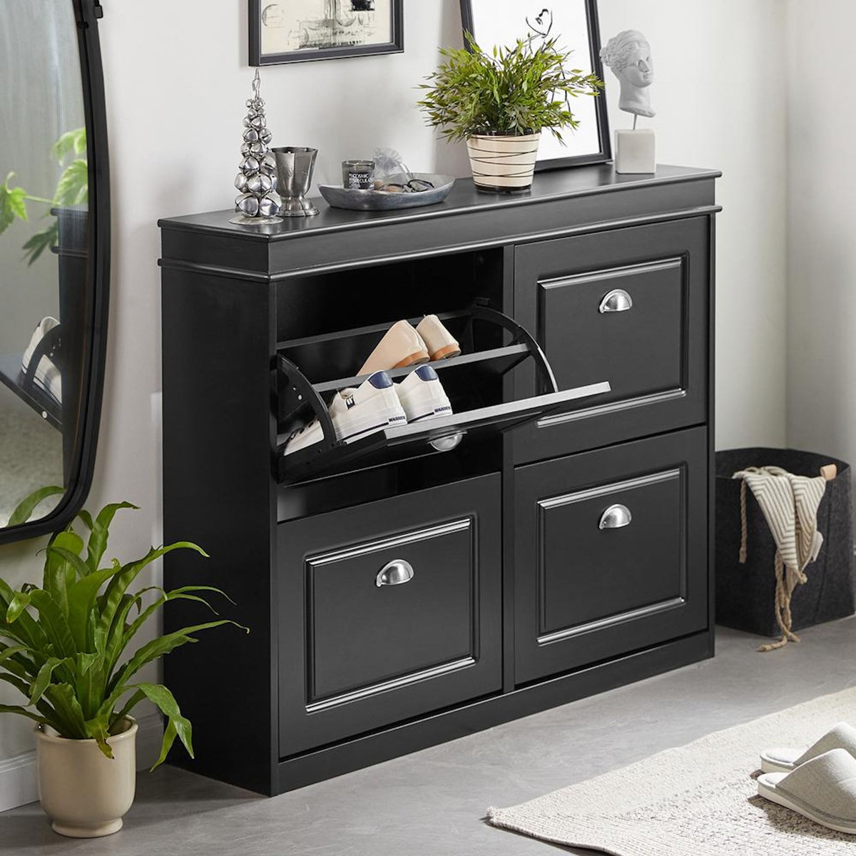 SOBUY SoBuy - Meuble À Chaussures à 4 tiroirs - Classique - FSR79