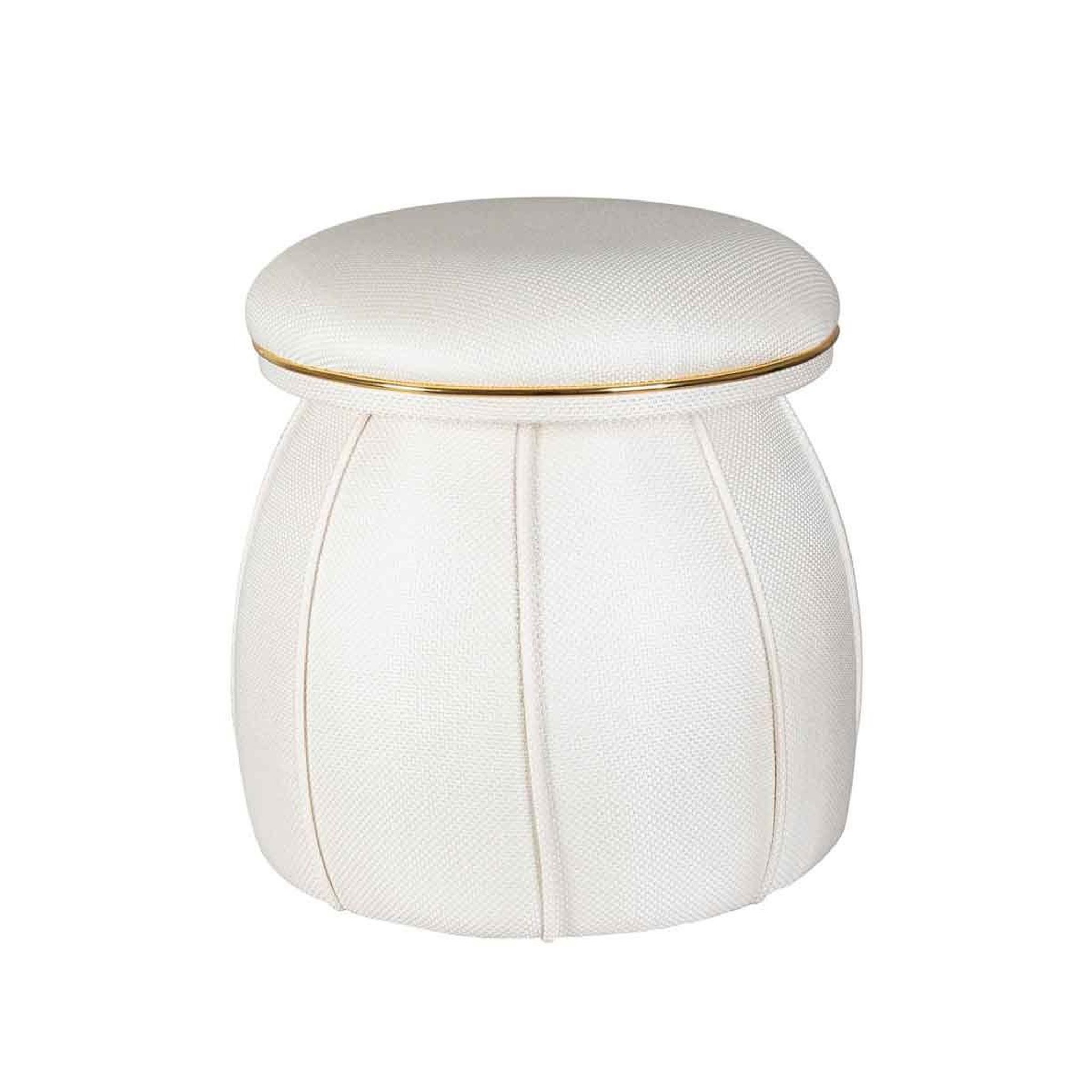 Voir la diapositive 2 : Paris Prix Tabouret Design  Corin  55cm Ivoire & Or