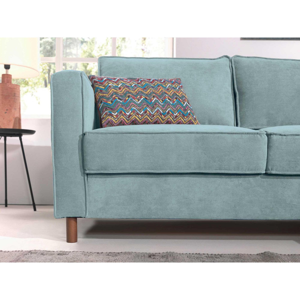 LISA DESIGN Jake - canapé d'angle droit - convertible - 5 places - en velours côtelé