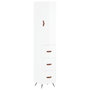 Voir la diapositive 2 : VIDAXL Buffet haut Blanc brillant 34,5x34x180 cm Bois d'ingenierie