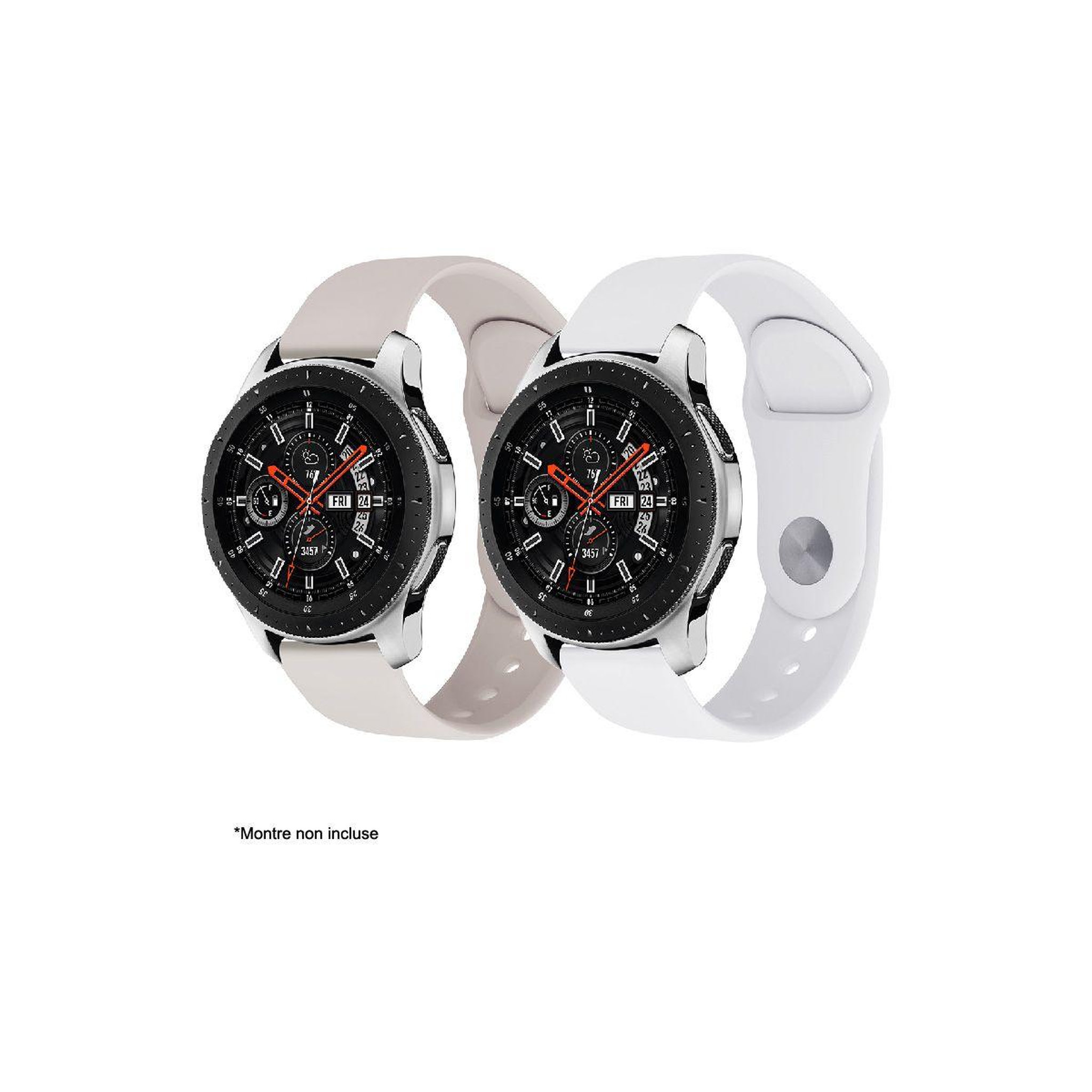 Voir la diapositive 2 : IBROZ Bracelet Samsung/Huawei SoftTouch 22mm blanc+rose
