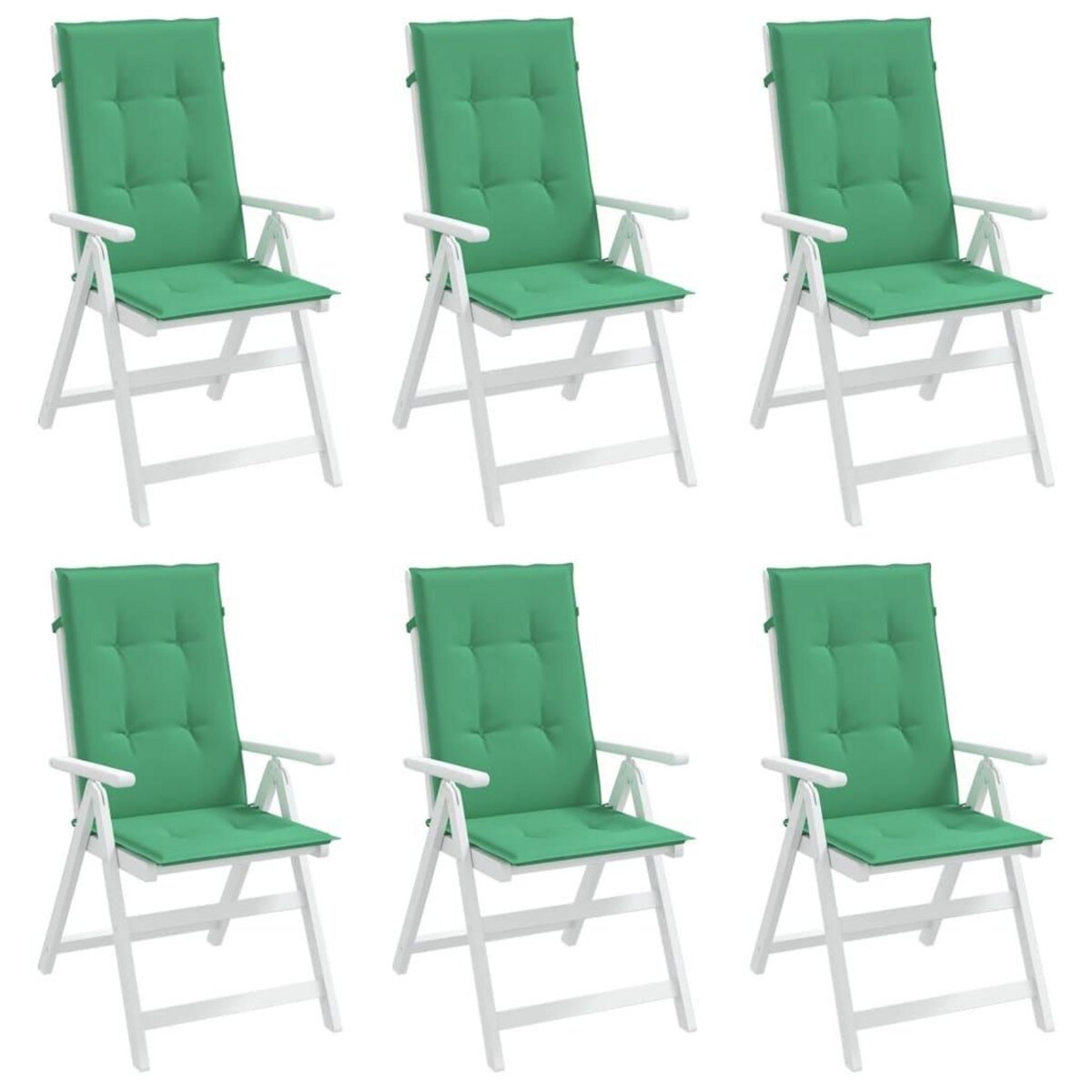 VIDAXL Coussins de chaise de jardin a dossier haut lot de 6 vert tissu