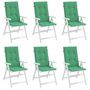 Voir la diapositive 4 : VIDAXL Coussins de chaise de jardin a dossier haut lot de 6 vert tissu