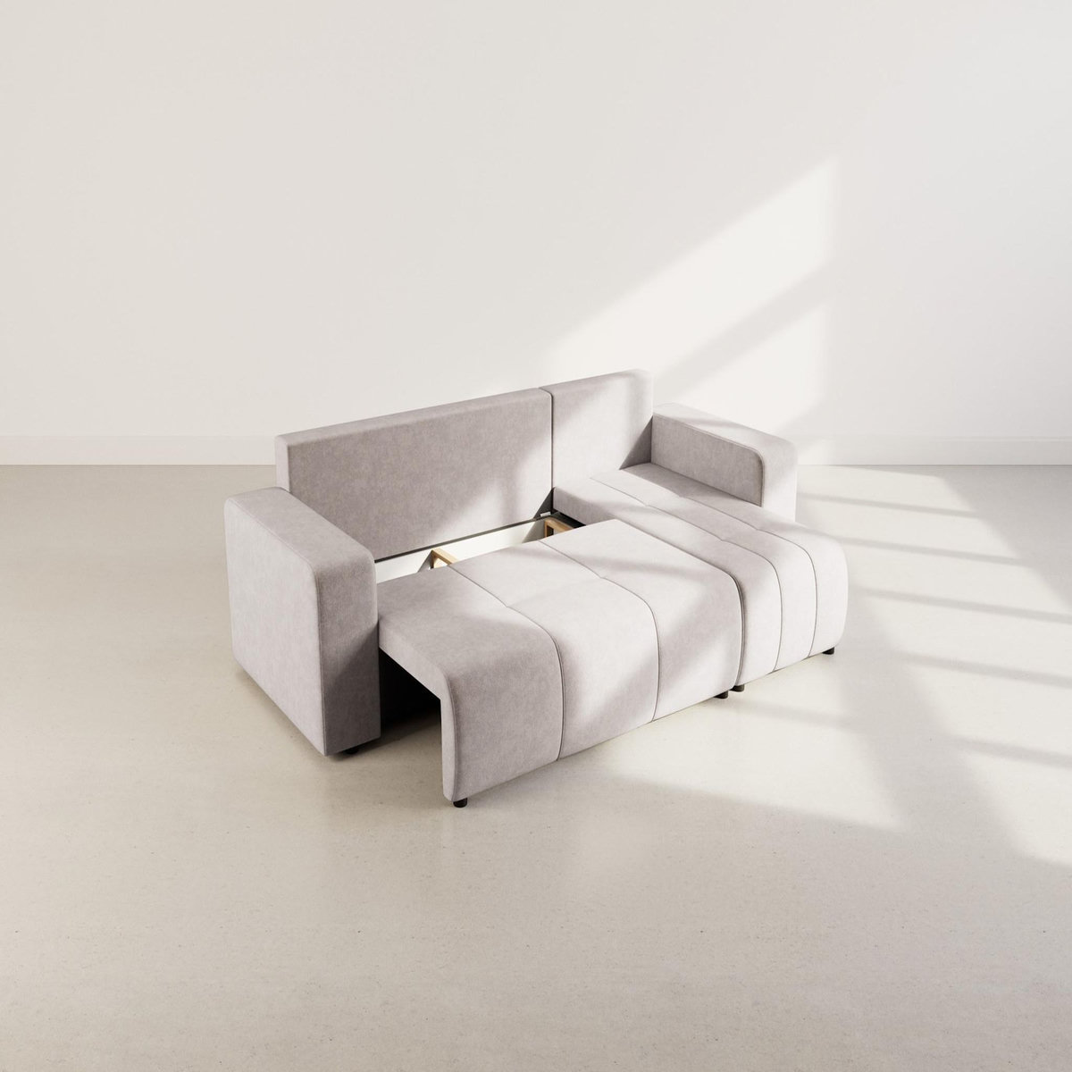 BEST MOBILIER Nicole - canapé d'angle réversible 4 places convertible avec coffre en tissu