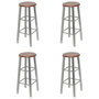 Voir la diapositive 1 : VIDAXL Tabourets de bar lot de 4 argente et marron MDF