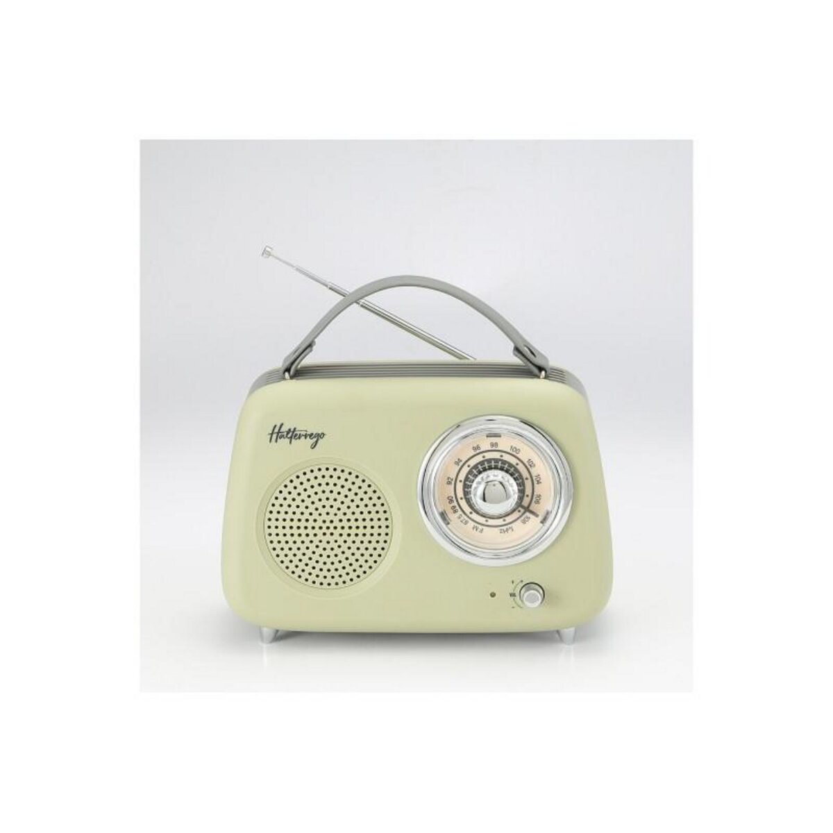 Halterrego Radio Halterrego Enceinte Radio retro RMS 5W, Bluetooth, Radio FM, lecteur USB, Aux IN, Batterie rechargeable, vert olive