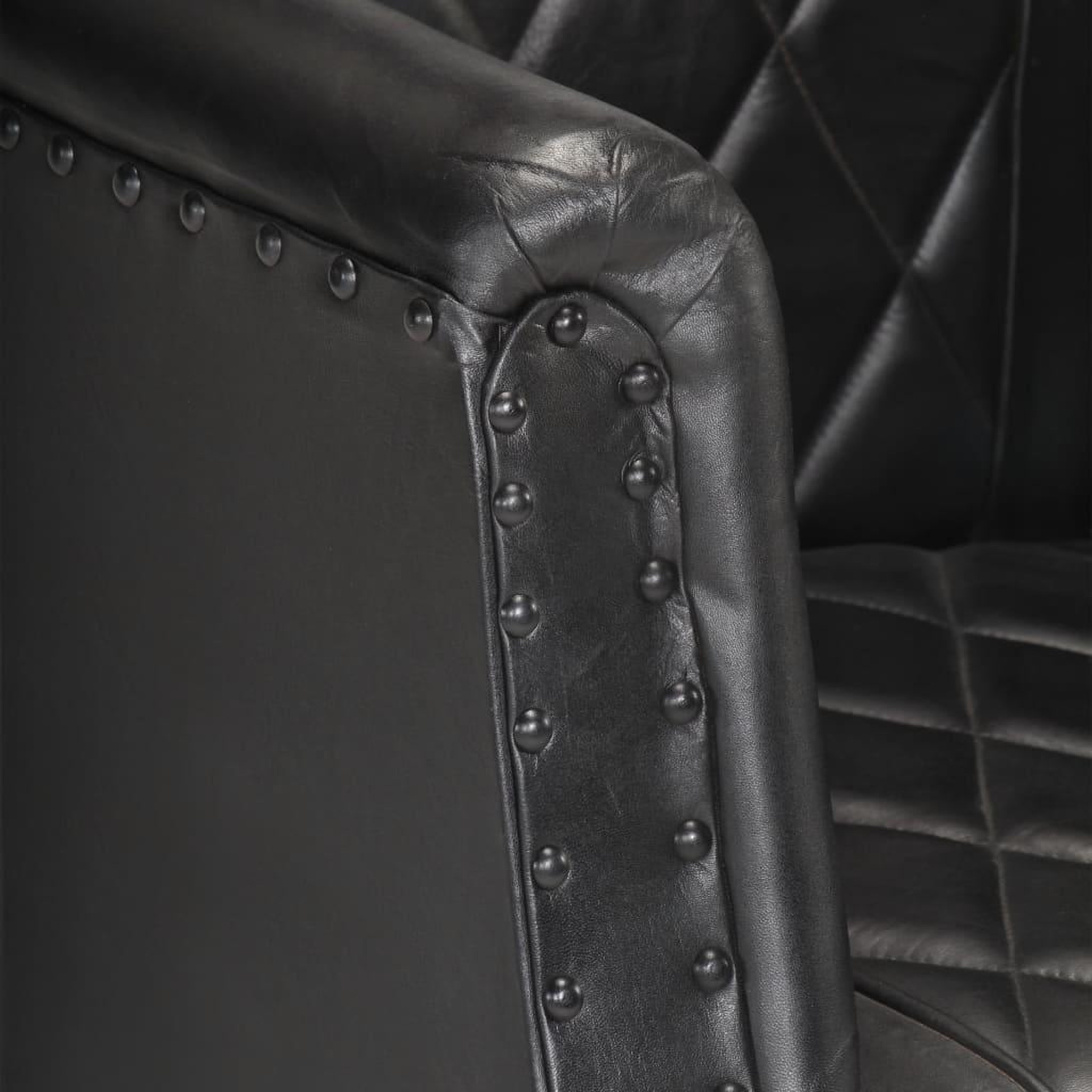 Voir la diapositive 5 : VIDAXL Chaise cabriolet Noir Cuir veritable de chevre