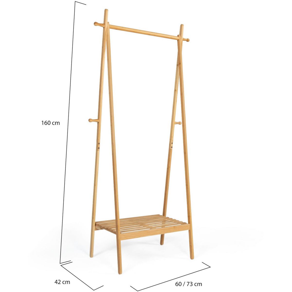 Portant pliable avec étagère en bambou MAOA