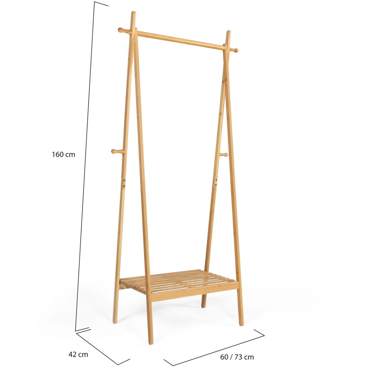 Portant pliable avec étagère en bambou MAOA