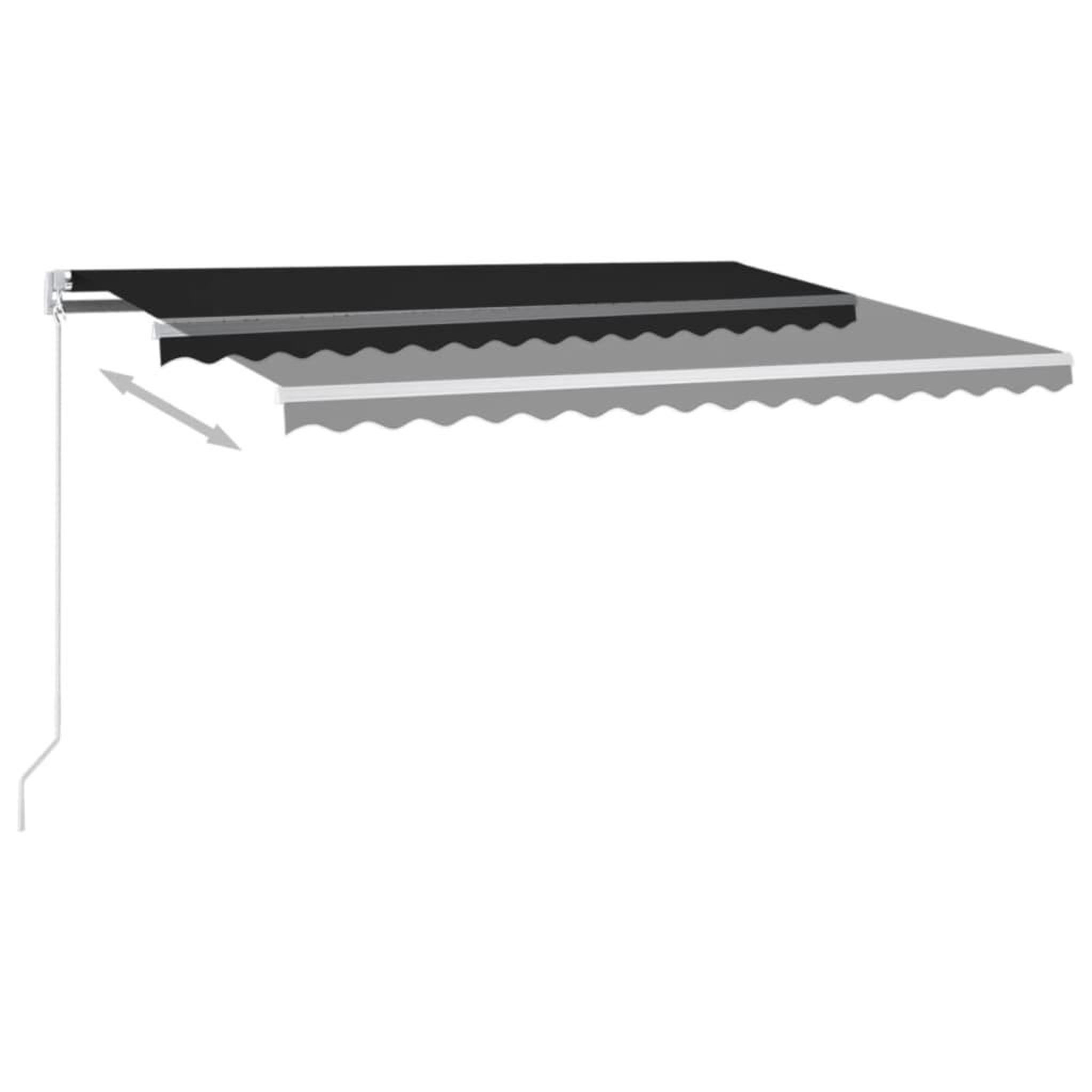Voir la diapositive 4 : VIDAXL Auvent manuel retractable avec LED 400x300 cm Anthracite