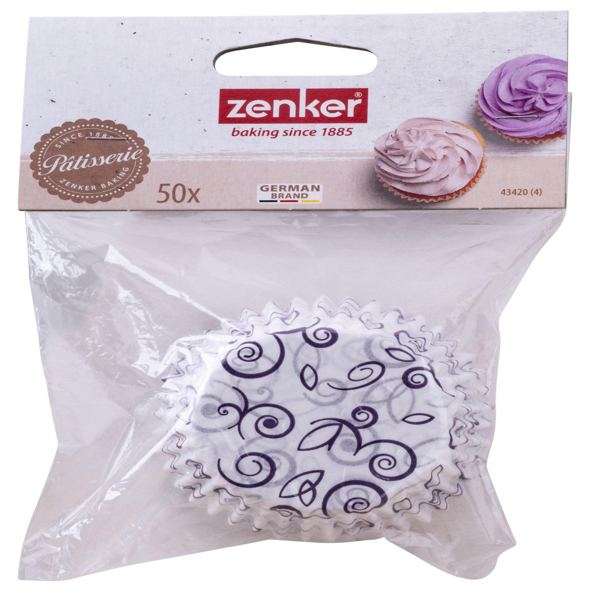 Voir la diapositive 4 : ZENKER Lot de 50 moules à muffins en papier motif fleur violette 7 cm zenker smart pastry