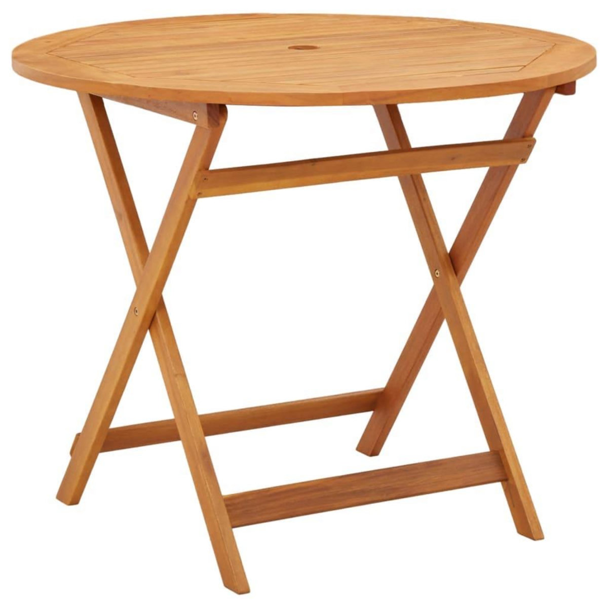 VIDAXL Table de jardin pliable Ø90x75 cm Bois d'eucalyptus solide
