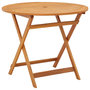 Voir la diapositive 1 : VIDAXL Table de jardin pliable Ø90x75 cm Bois d'eucalyptus solide