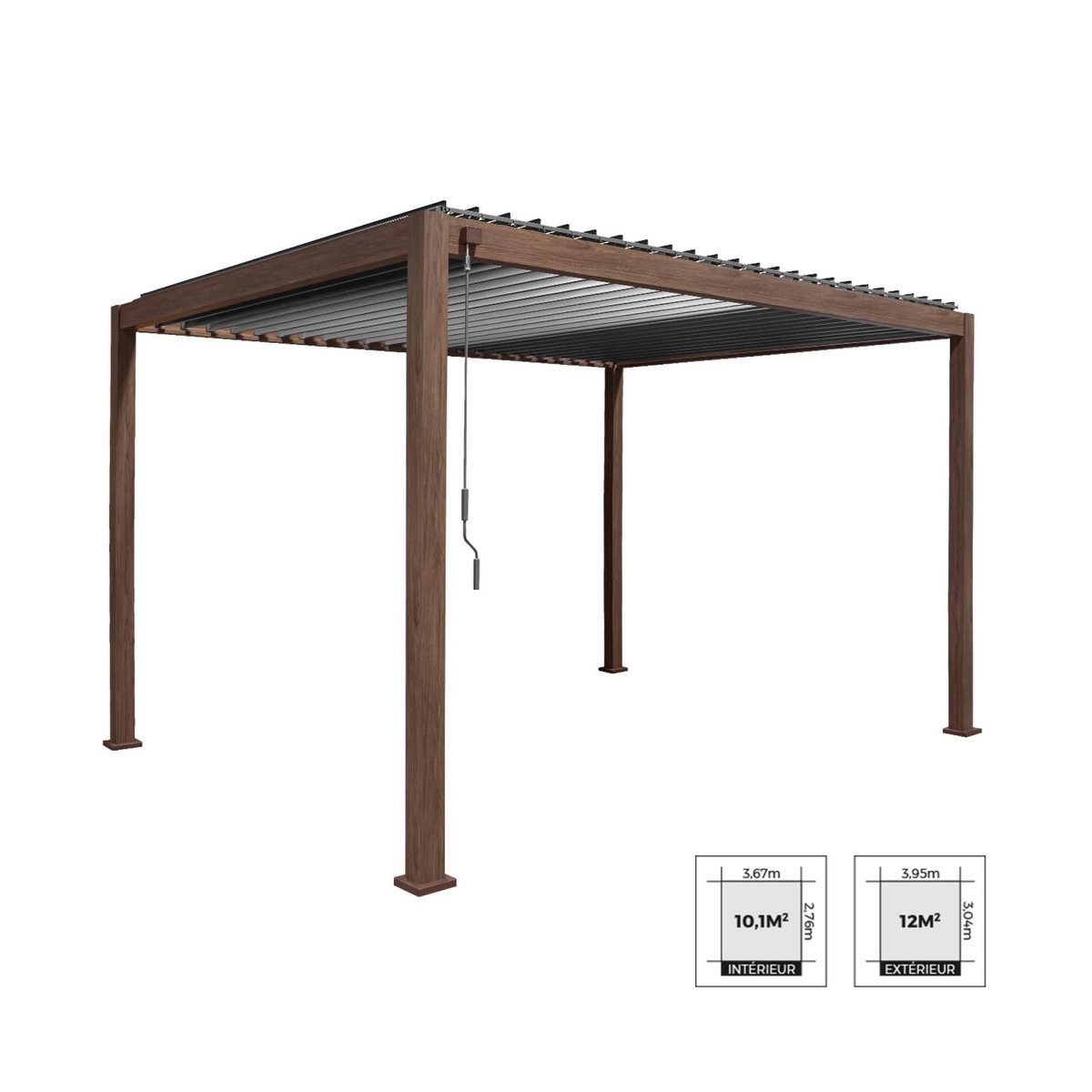 SWEEEK Pergola bioclimatique aluminium lames orientables 4x3m Triomphe