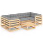 Voir la diapositive 2 : VIDAXL Salon de jardin 7 pcs avec coussins Bois de pin massif