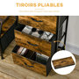 Voir la diapositive 5 : HOMCOM Meuble de rangement colonne design industriel - 3 tiroirs, niche, étagère - châssis acier noir MDF aspect bois avec veinage