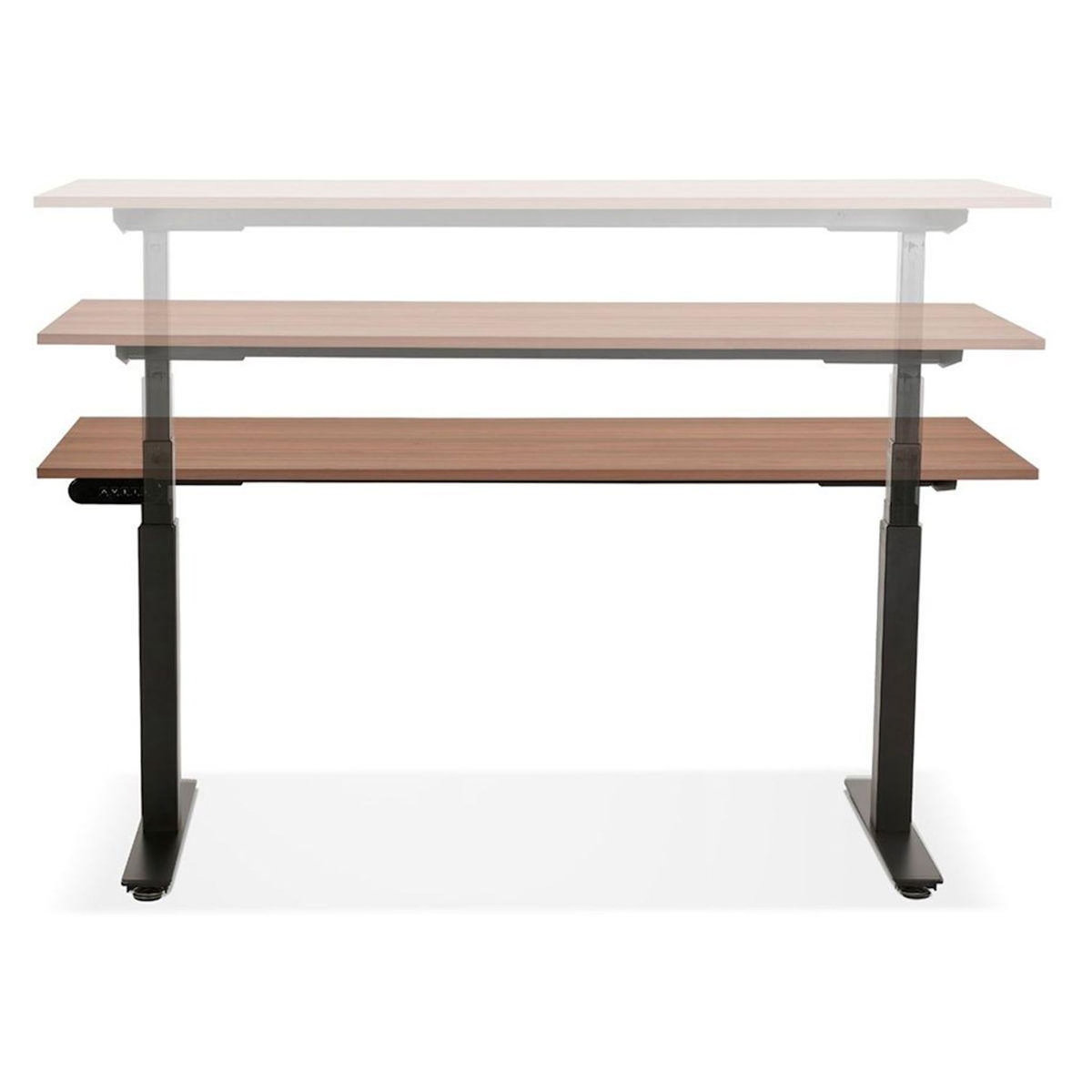Paris Prix Bureau Ergonomique Réglable  Électrique  160cm Noyer & Noir