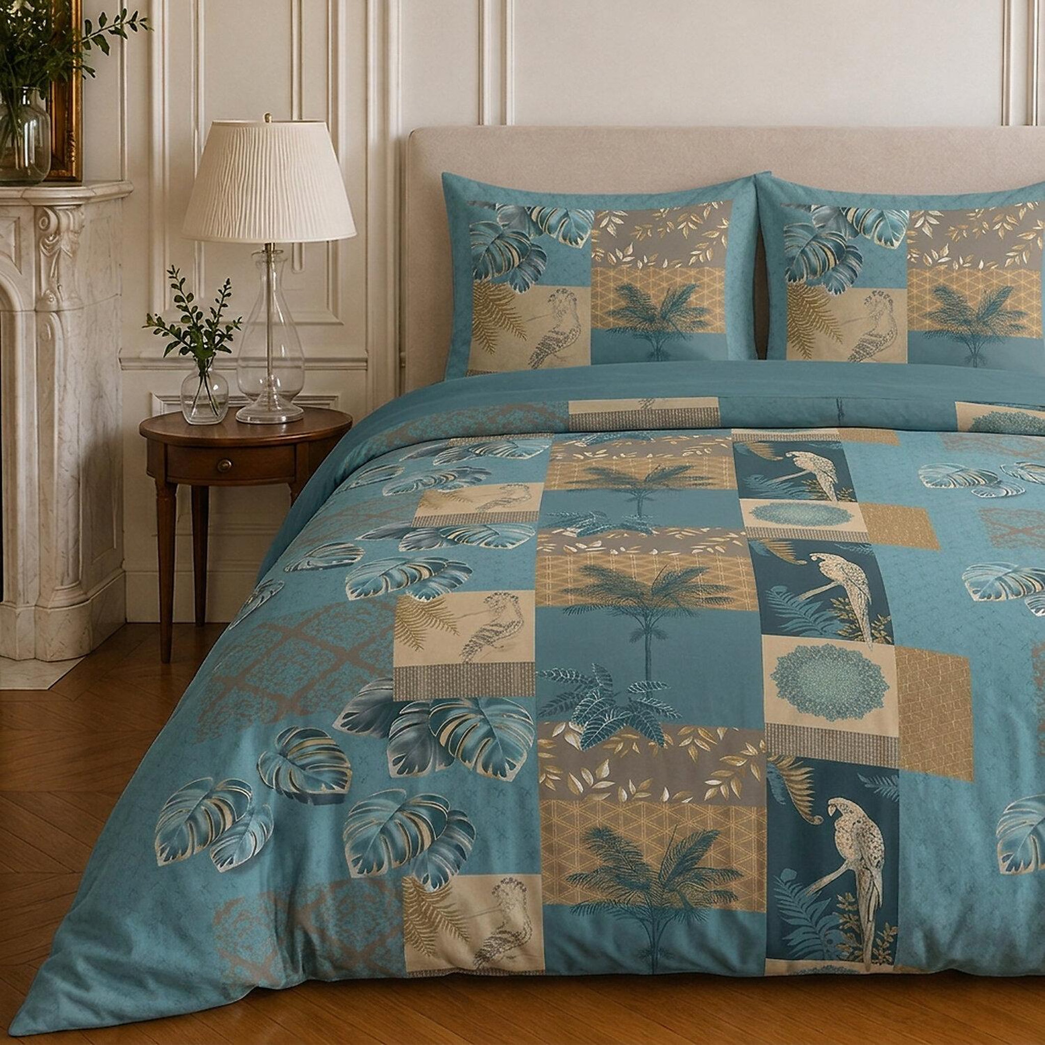 Voir la diapositive 3 : Home collection Parure housse de couette imprimée 100% coton 57 fils - suriname