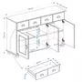 IDIMEX Buffet COLMAR commode bahut vaisselier meuble bas rangement avec 2 tiroirs et 3 portes, en pin massif ciré