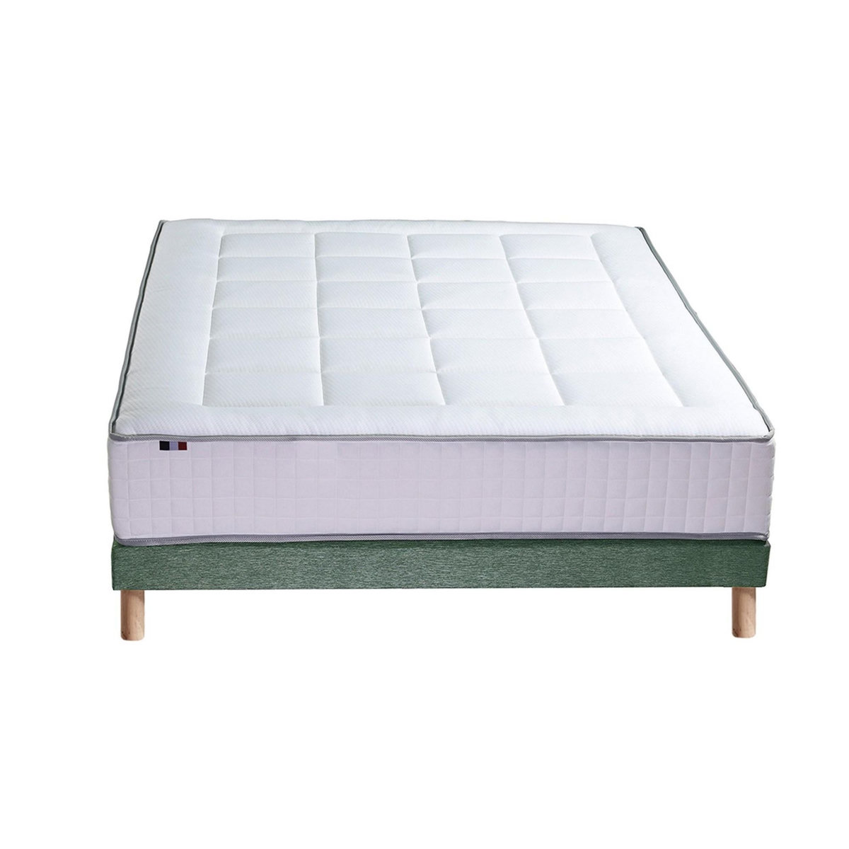 IDLITERIE Ensemble matelas mémoire de forme BELLAGIO 2, sommier et couette