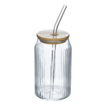 SECRET DE GOURMET Verre Cannette Avec Paille  Line  50cl Transparent