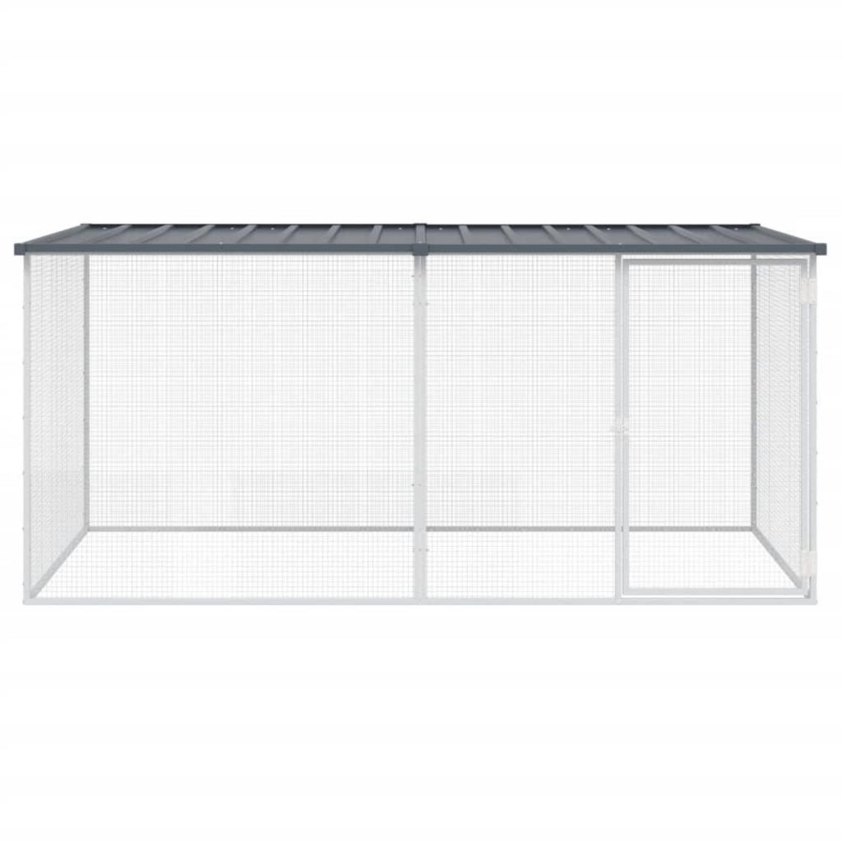 VIDAXL Poulailler avec toit anthracite 203x98x90 cm acier galvanise