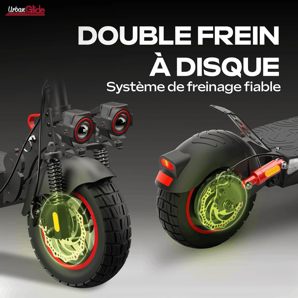 URBANGLIDE Trottinette Électrique  UrbanGlide ECROSS ONE BLEU – 800W, 25 km/h, Autonomie 50 km, Pneu tout terrain 10  , Batterie 48V/10.4Ah - 22Kg