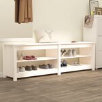 VIDAXL Banc a chaussures Blanc 160x36,5x50 cm Bois de pin massif