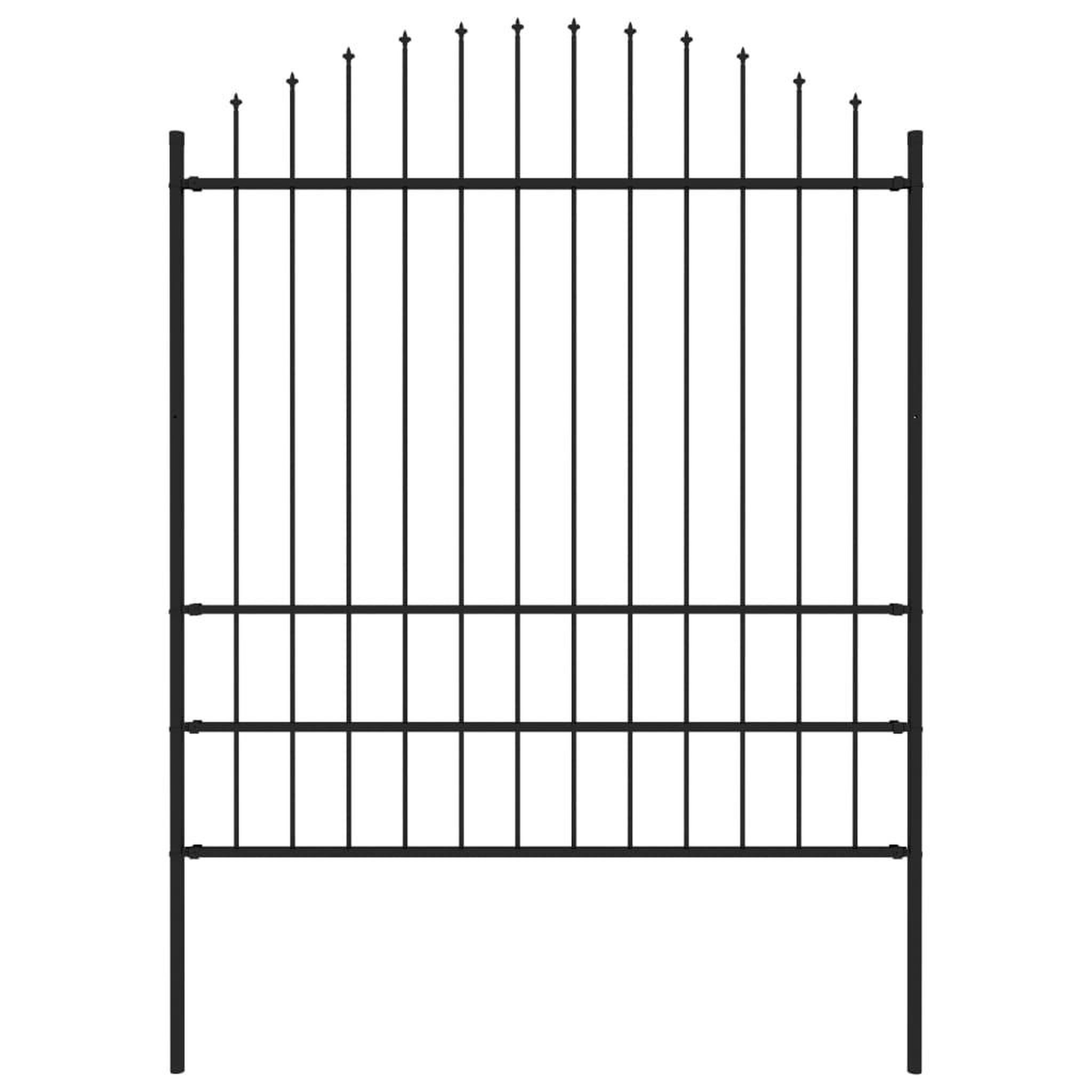 Voir la diapositive 1 : VIDAXL Cloture de jardin avec dessus en lance Acier 1,7 m Noir