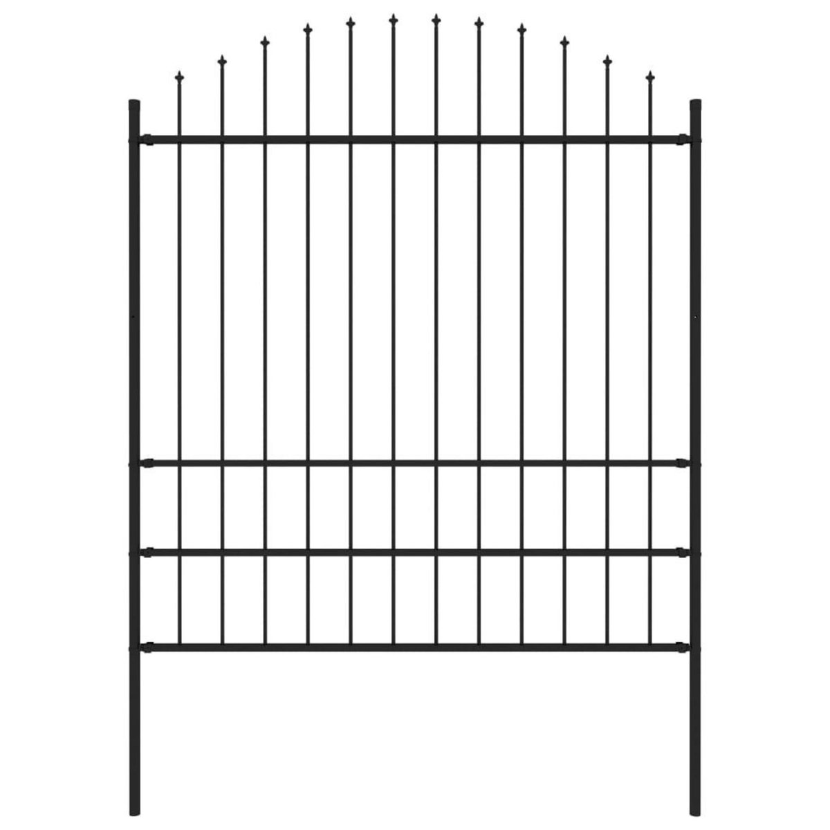 VIDAXL Cloture de jardin avec dessus en lance Acier 1,7 m Noir
