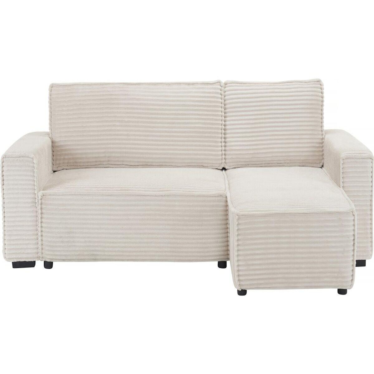 Habitat et Jardin Canapé d'angle en velours côtelé   Opera  - 3 places - Beige