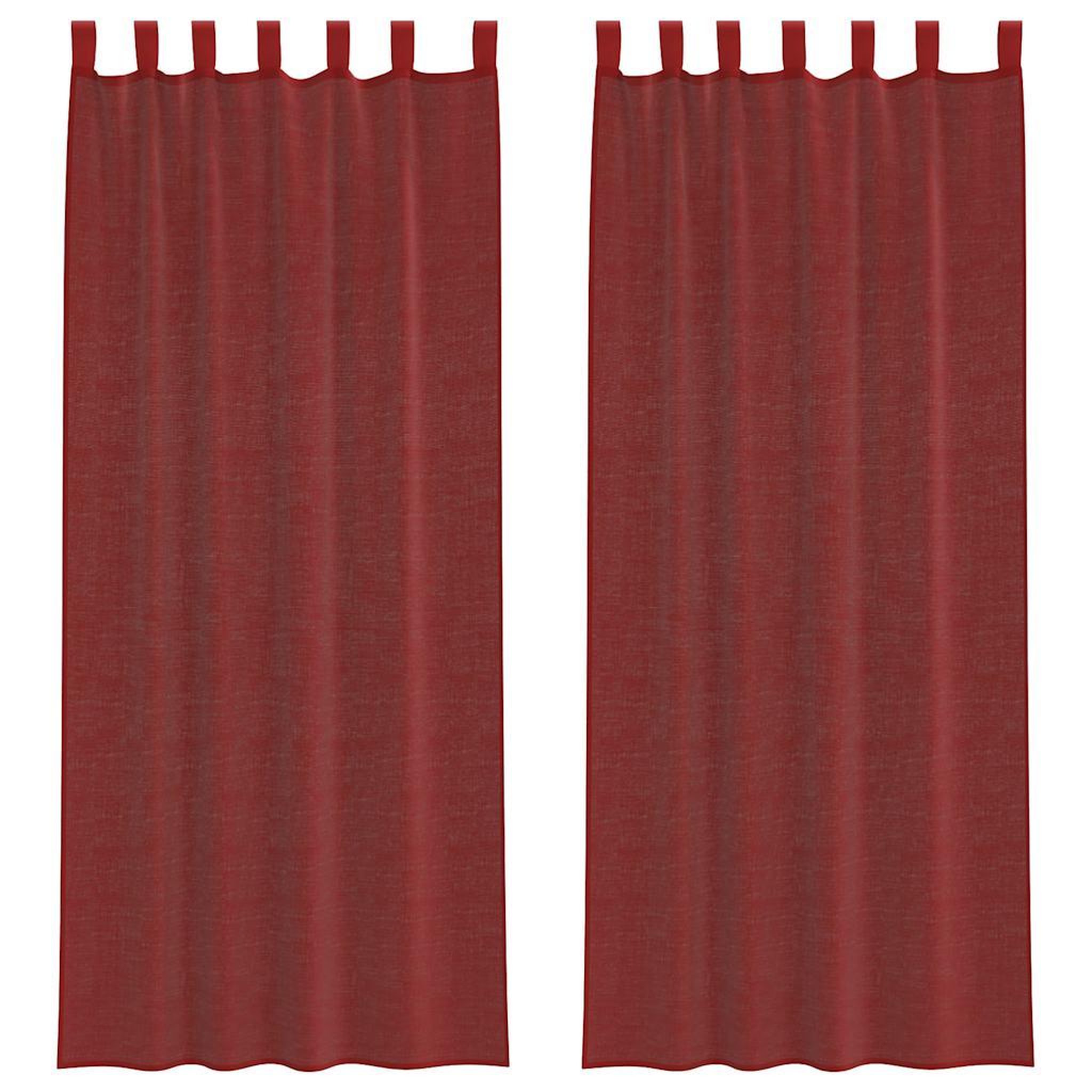 Voir la diapositive 2 : VIDAXL Rideaux en voile avec passe-tringles 2 pcs rouge bordeaux