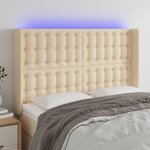 VIDAXL Tete de lit a LED Creme 147x16x118/128 cm Tissu