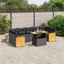 Voir la diapositive 1 : VIDAXL Salon de jardin 8 pcs avec coussins noir resine tressee